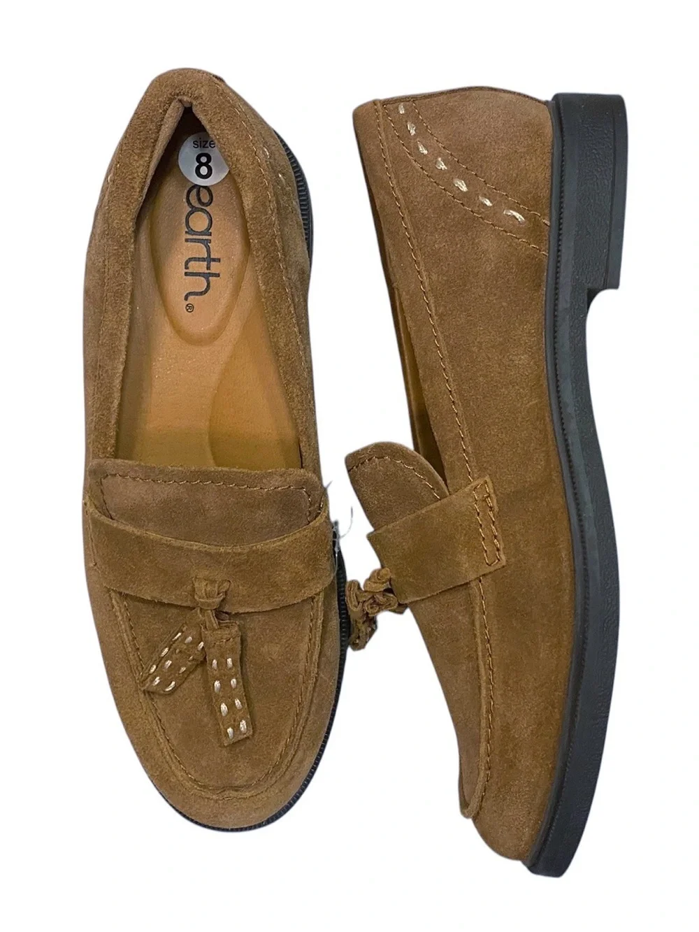 Earth Deeana Suede Leather Brown Loafer New Size 8